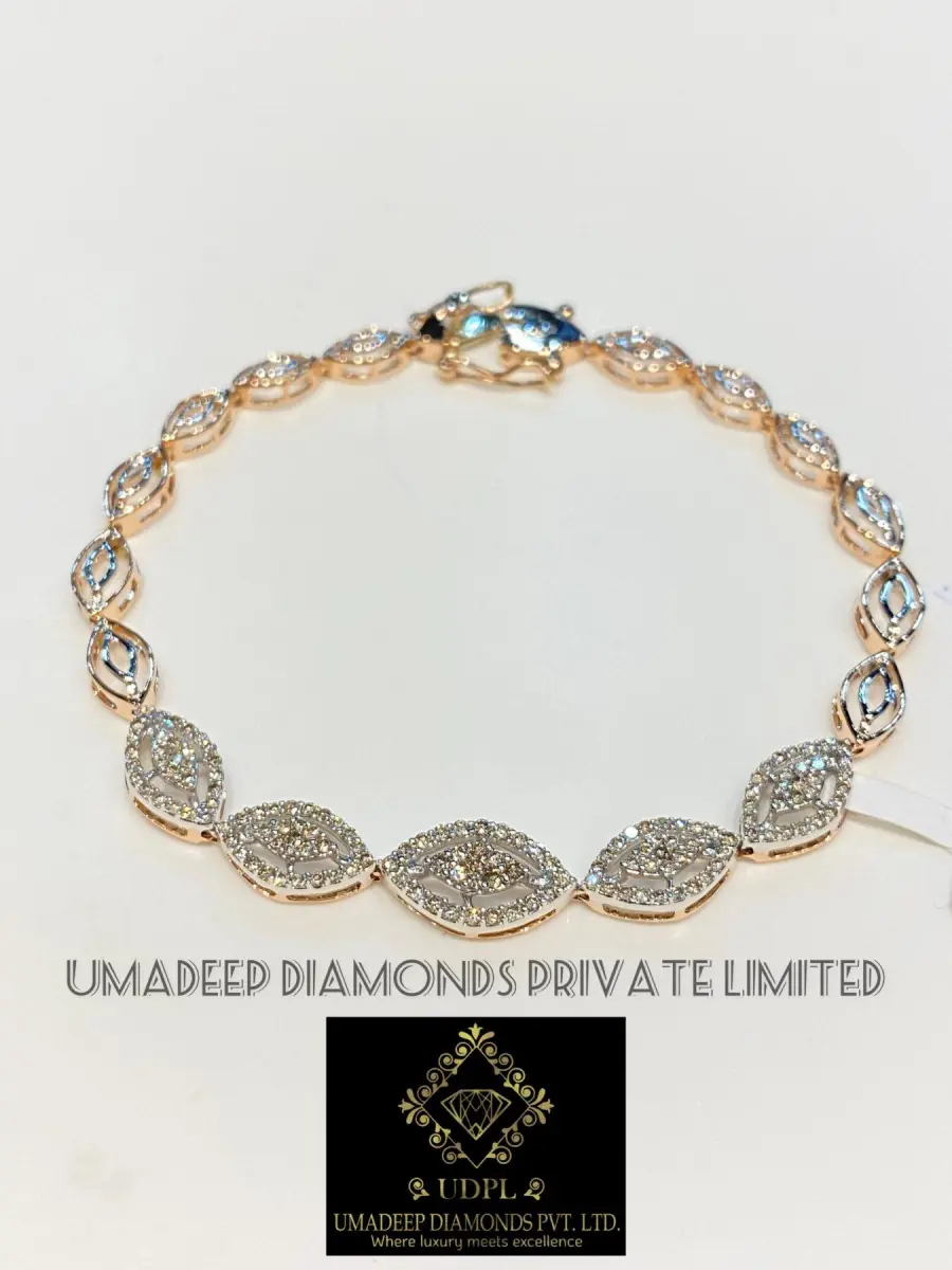 Natural Diamond ladies Rose Gold bracelet in 14k purity