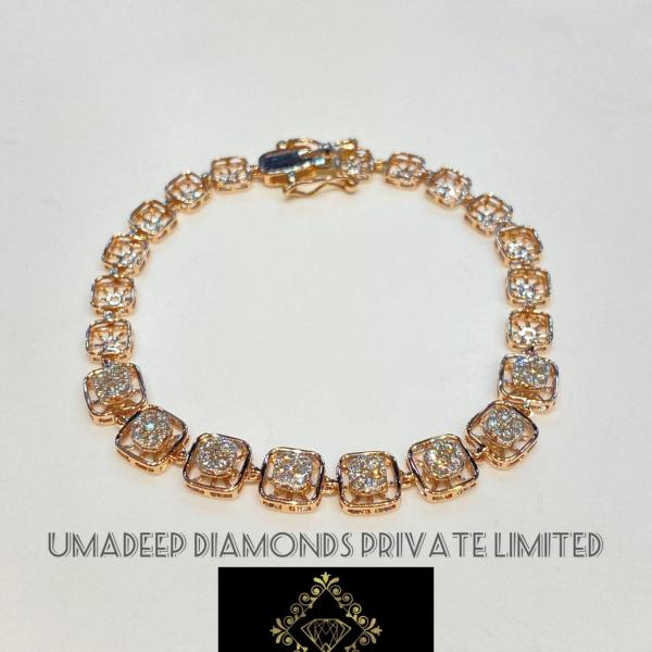 Natural Diamonds Rose Gold Bracelet 14k