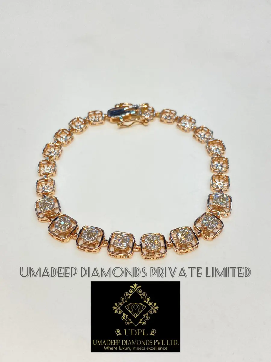 Natural Diamonds Rose Gold Bracelet 14k