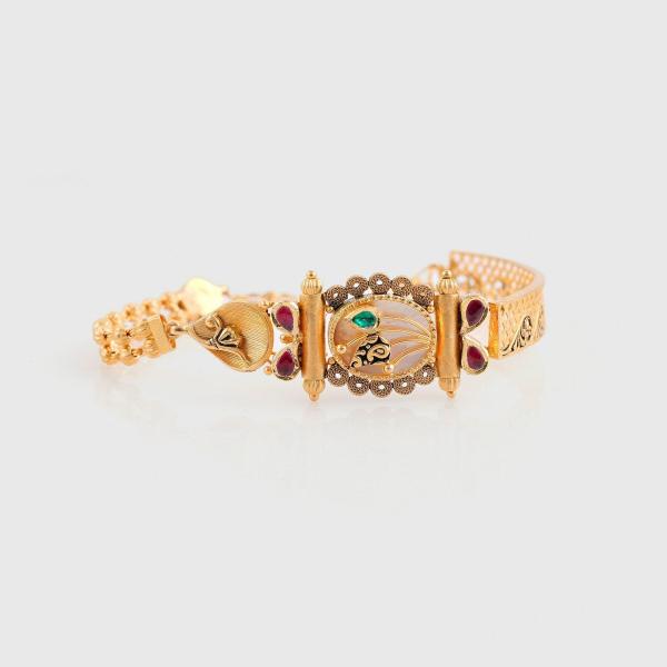 Antique Gold Bracelet for Ladies in Plain Design 