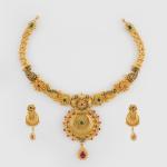 916 Hallmark Gold Antique Necklace for Ladies with Amazing Design 