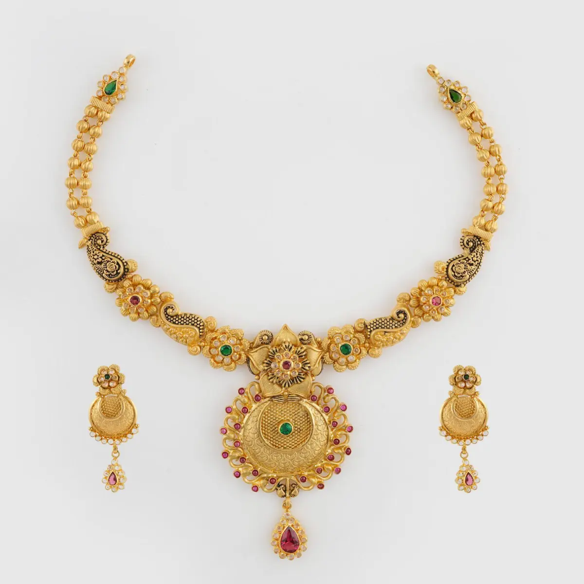 916 Hallmark Gold Antique Necklace for Ladies with Amazing Design 