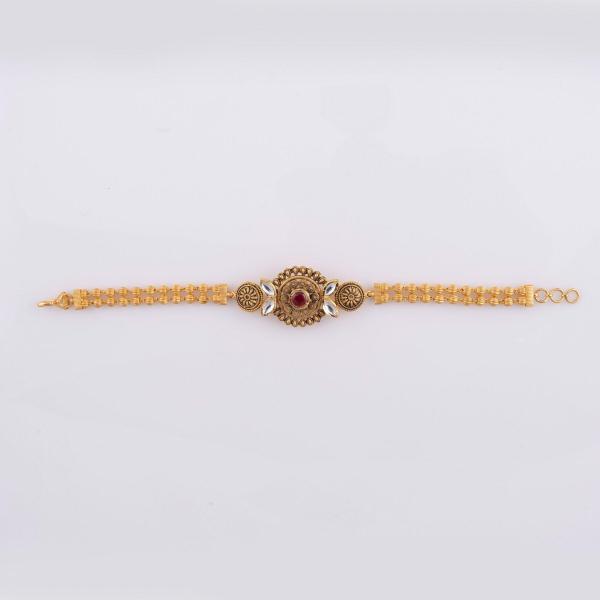 Amazing Gold Ladies Bracelete with Beautiful Multicolour Design 