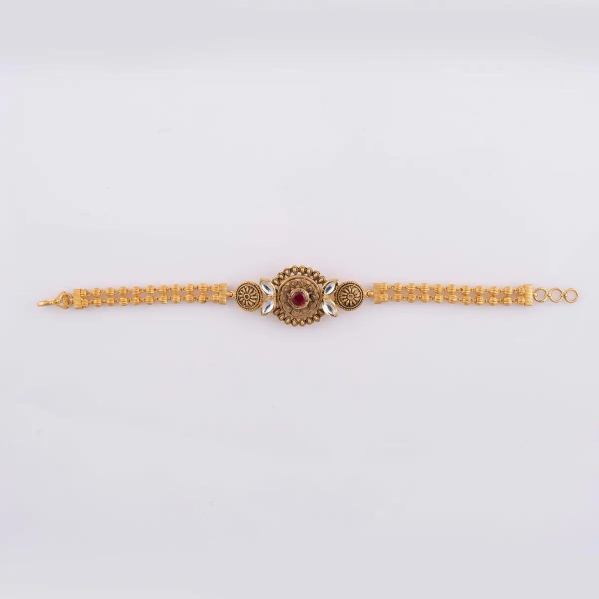 Amazing Gold Ladies Bracelete with Beautiful Multicolour Design 