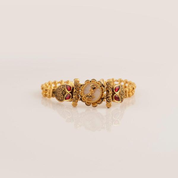 Amazing Gold Ladies Bracelete with Beautiful Multicolour Peacock Design 