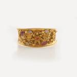 Beautiful Gold Bracelet with Kundan work for Ladies in Flowers & Leaf Design 