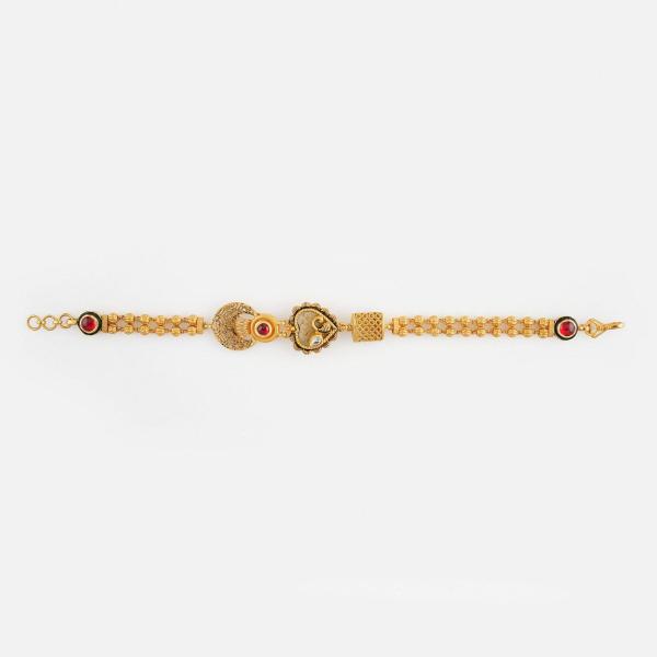 Adoreable Gold Antique Bracelete for Ladies with Flowers Design 