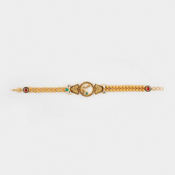 Adoreable Gold Antique Bracelete for Ladies with Flowers Design 