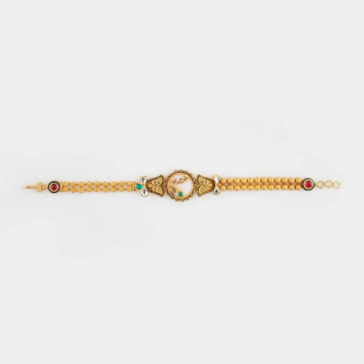 Adoreable Gold Antique Bracelete for Ladies with Flowers Design 