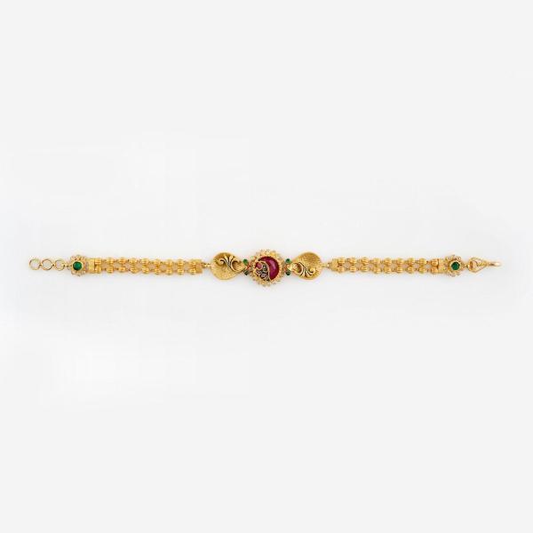 Beautiful Gold Antique Bracelete for Ladies with Flowers Design 