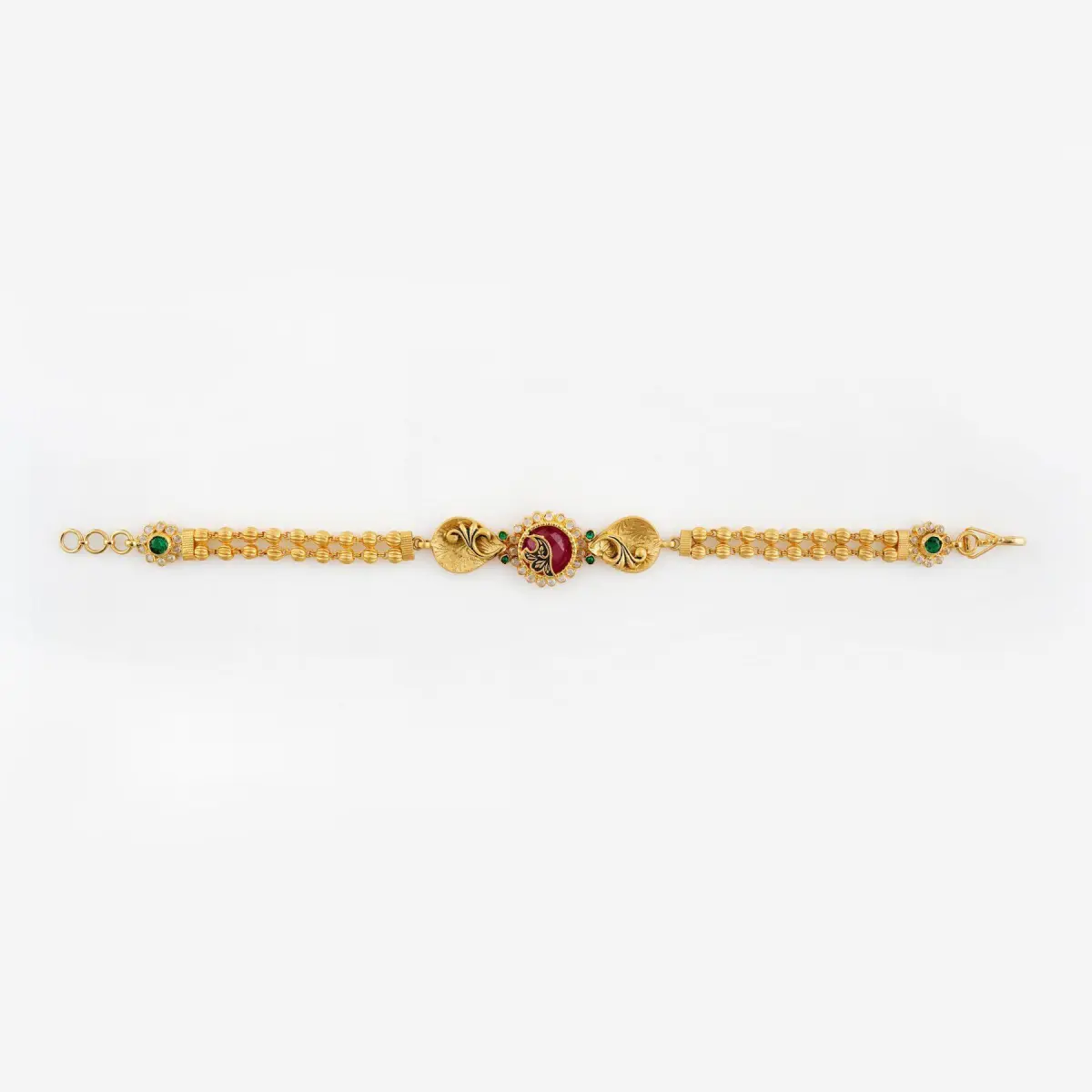 Beautiful Gold Antique Bracelete for Ladies with Flowers Design 