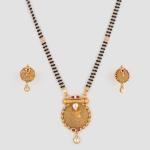 Fancy Gold Mangalsutra Pendant Set for Ladies in Round Shape & Beautiful Design 