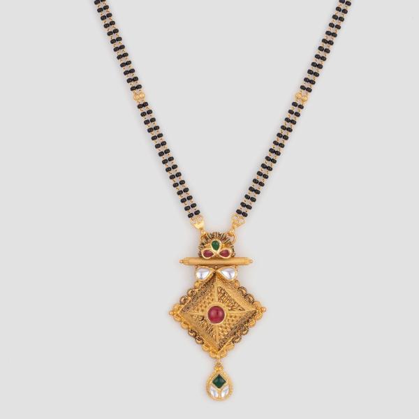 Beautiful Square Shape Mangalsutra Pendnat set with Fabulous Design for Ladies 