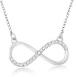 925 Sterling Silver Swarovski Zirconia Infinity Shape Pendent Chain