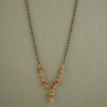 Elegant Gold Small Mangalsutra for Ladies with fabulous Design & Red Stone 