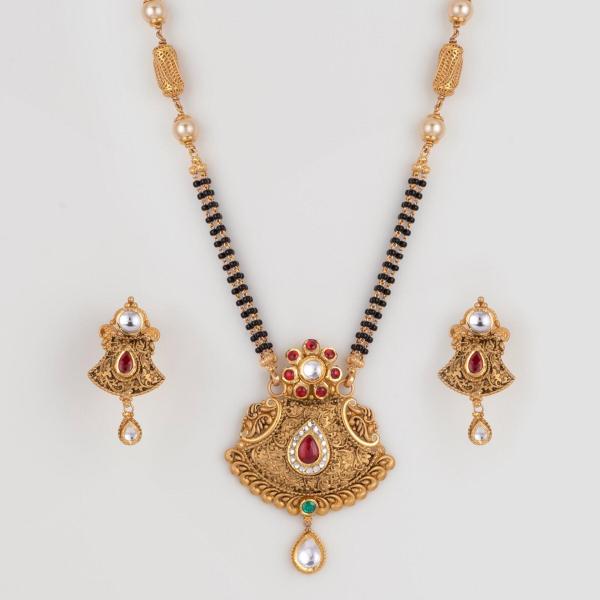 Elegant Kundan Mangalsutra Pendant Set for Ladies 