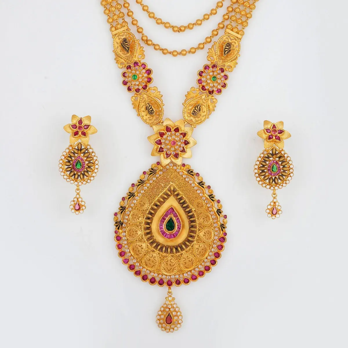 Long Antique Ranihar Sets with Fabulous Design & Kundan work in Round Shape for Ladies