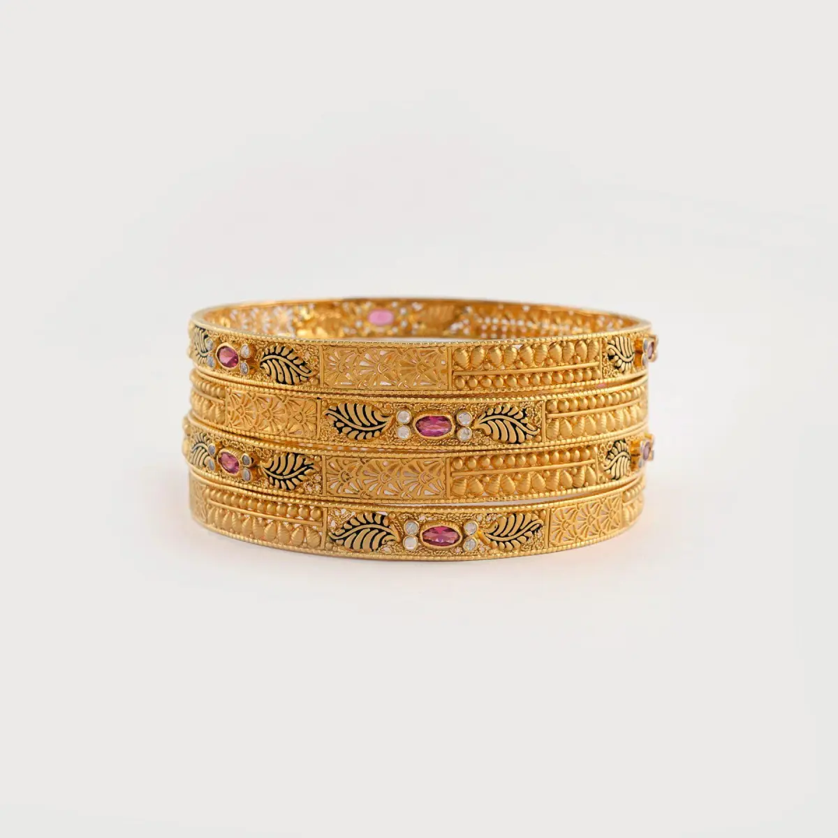 Adoreable Gold Ladies Bangles in Antique Design 