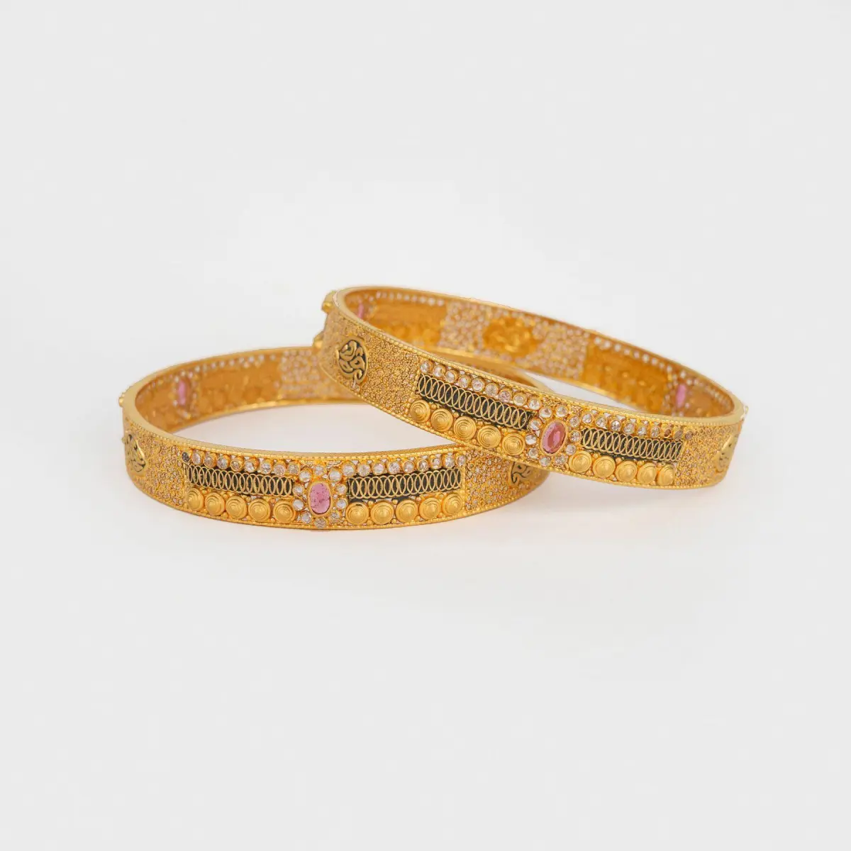 Elegant Gold Bangles with Beautiful Design for Ladies 