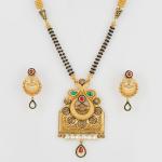 Elegant Gold Mangal Sutra Pendant Set for Ladies with Beautiful Shape & Design 