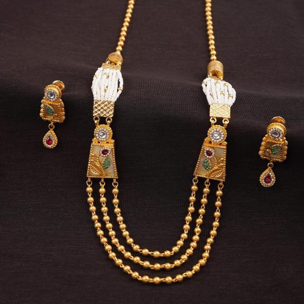 Adoreable Matar Mala Chain Set with Earrings and Beautiful Designs 