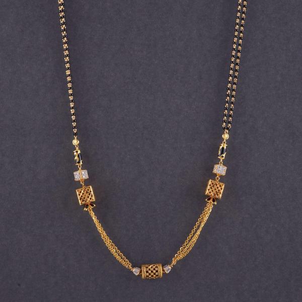 Elegant Gold Small Mangalsutra for Ladies in Beautiful Round Shape Design 