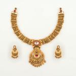 Beautiful Gold Necklace Set in Unique Design with Round Shape and Amazing work 