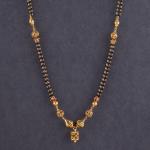 Gold Antique Small Mangalsutra for Ladies with Elegant Design & Kundan Stones 