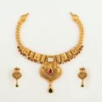 916 Hallmark Gold Necklace Set with beautiful Design for Ladies 