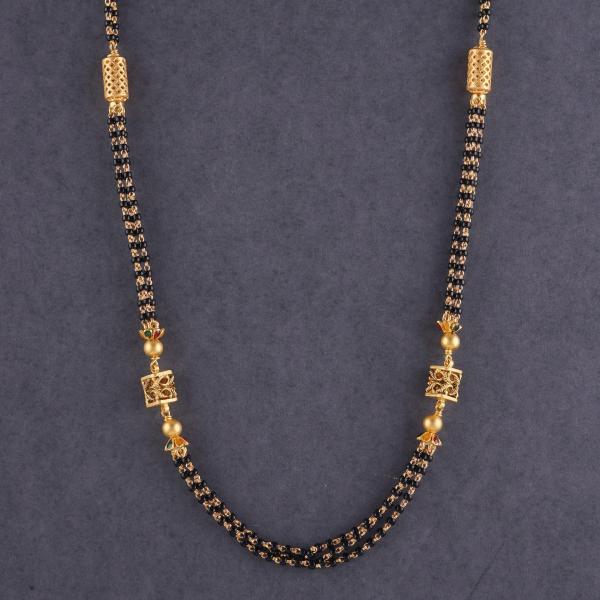 Amazing Gold Antique Small Mangalsutra for Ladies in Triangle Shape 