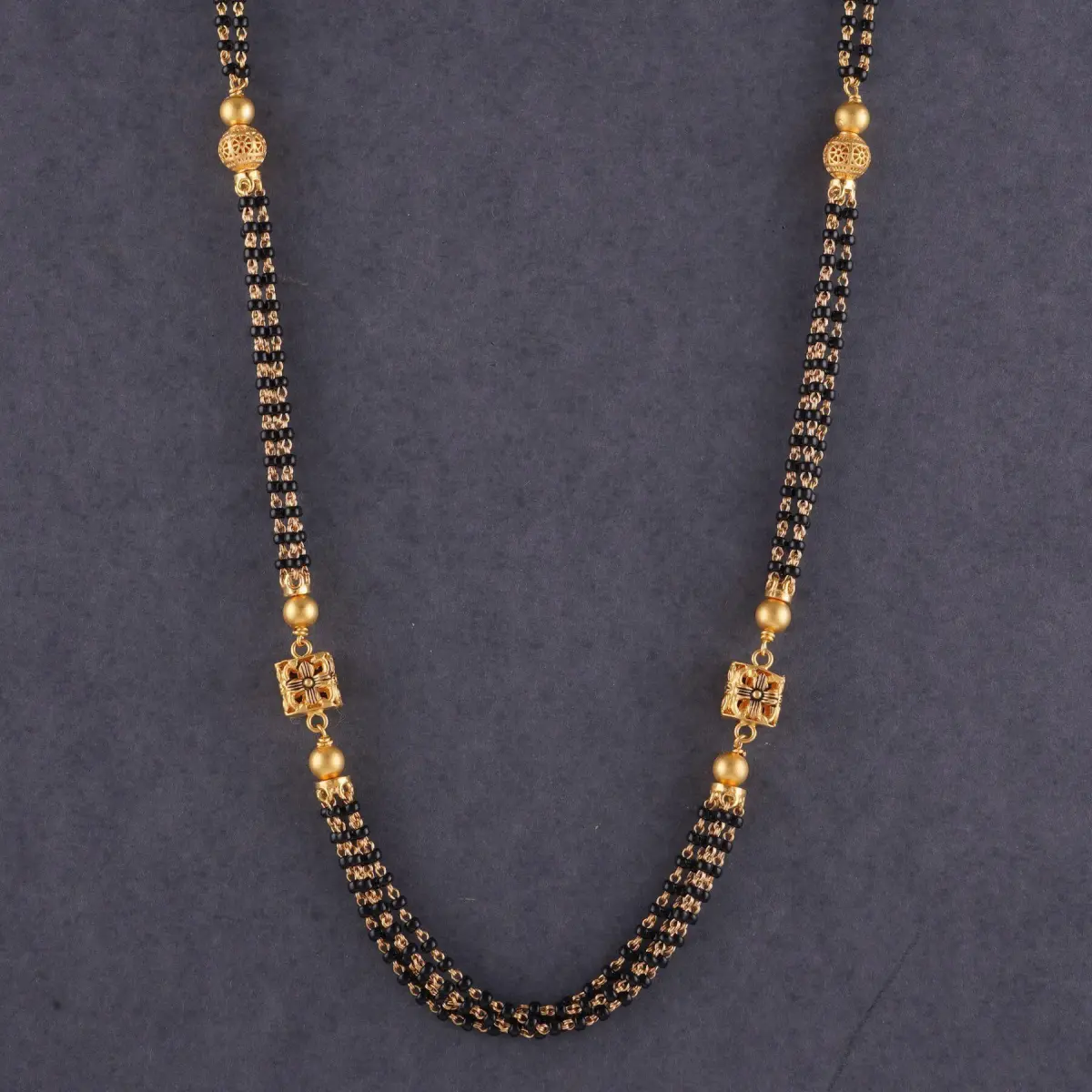 Gold Antique Small Mangalsutra for Ladies with Fabulous Design 