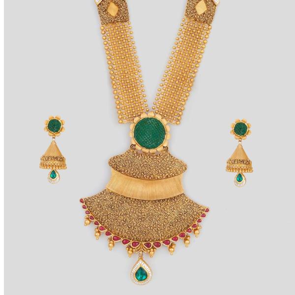 Amazing Gold Ranihar Set for Ladies in Fabulous Design 