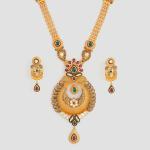 Elegant Gold Antique Ranihar Set Set with Fabulous work & Design in Square Shape