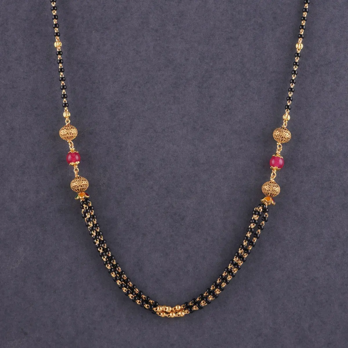 Fancy Gold Small Mangalsutra for Ladies in Round Shape & Beautiful Design 