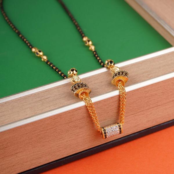 Adoreable Gold Mangalsutra for Ladies in Fancy Design with Zerkons 