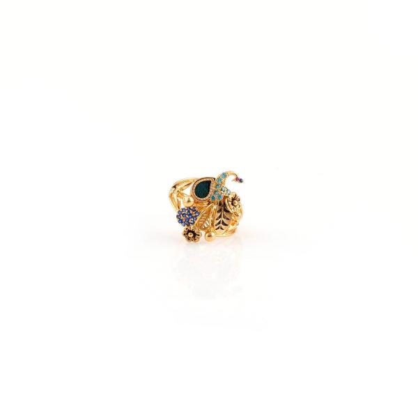 Fabulous Gold Antique Ring with peacock Design for Ladies 