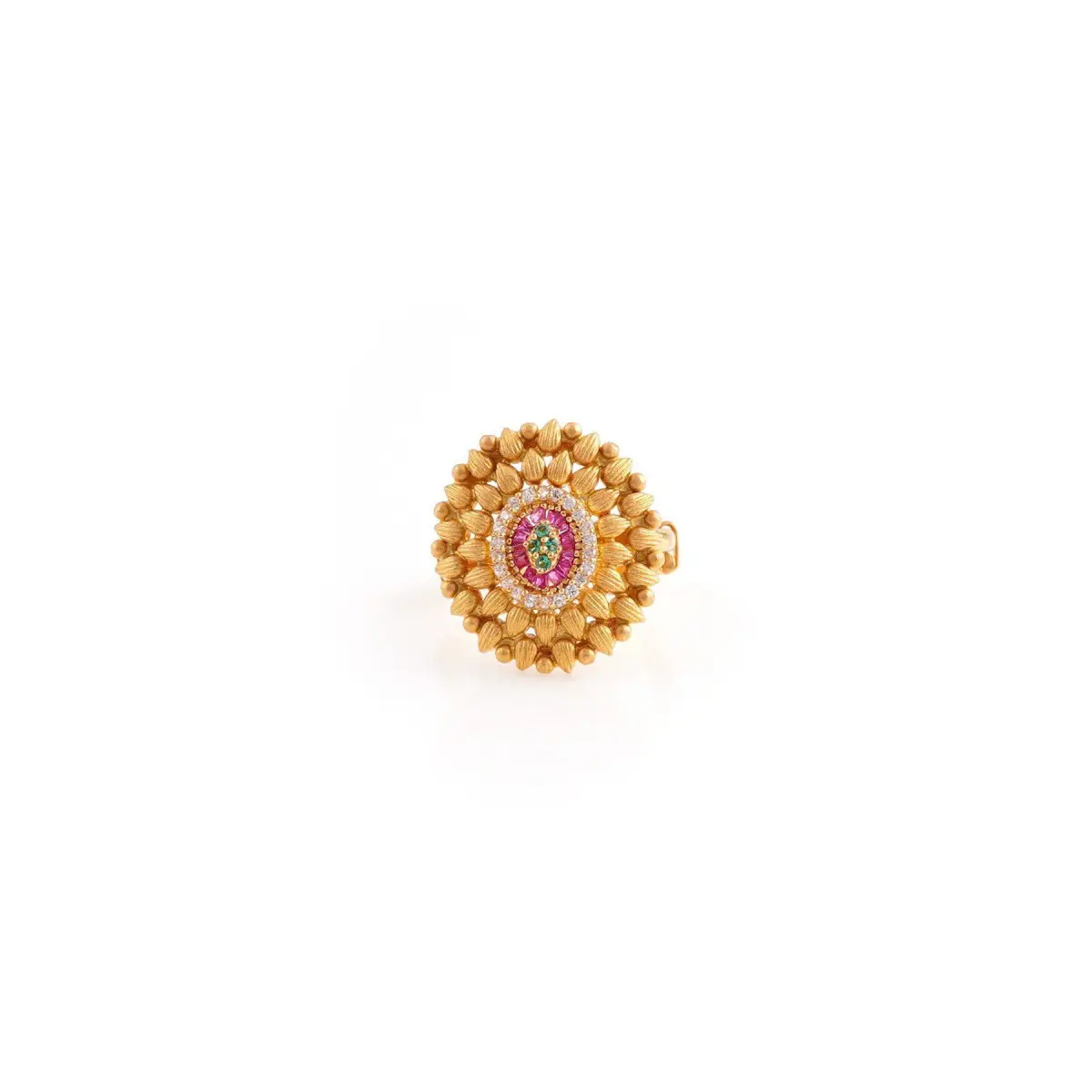 Beautiful Gold Cocktail Ring in Antique Design for Ladies  in Flowers Shape
