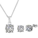 925 Sterling Silver Natural Swarovski Zirconia Gemstone Pendent Set for Women & Girls