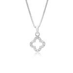 925 Sterling Silver Natural Flower Gemstone Pendent with Chain for Women & Girls