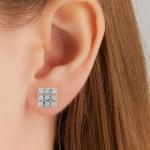 925 Sterling Silver Swarovski Zirconia Minimalistic Designer Stud Earrings