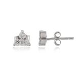 925 Sterling Silver Swarovski Zirconia Minimalistic Designer Stud Earrings