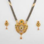 Elegant Gold Mangal Sutra Pendant set with Earring and Beautiful Design 