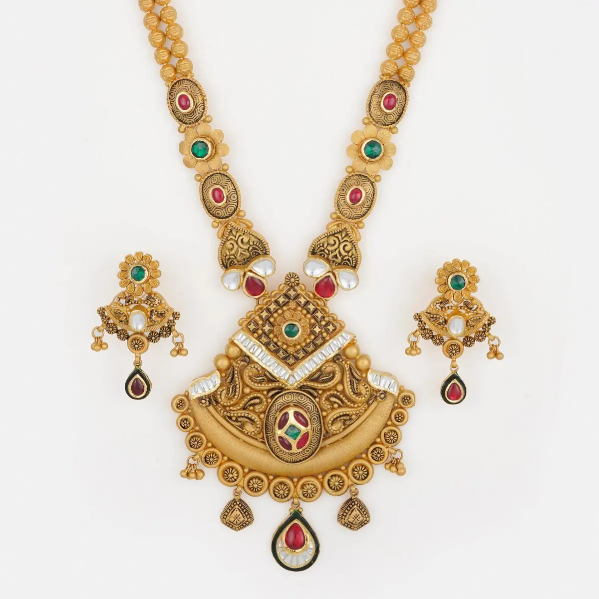 Amazing Gold Ranihar Set for Ladies in Fabulous Design 