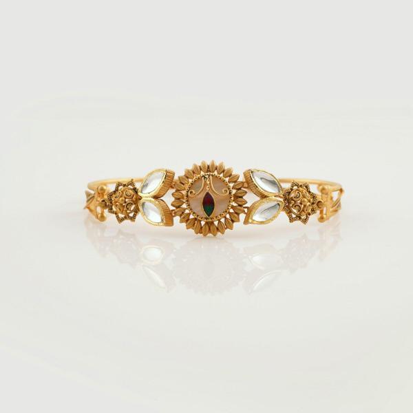 Gold Bracelet in Plain Design for Ladies 