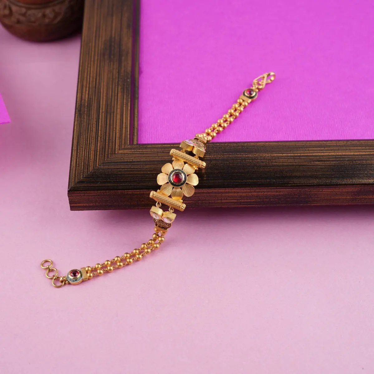 Beautiful Gold Antique Bracelet for ladies with Fancy Design 