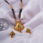 Amazing Gold Antique Mangalsutra Pendant Set for Ladies in Triangle Shape 