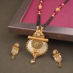 Beautiful Antique Mangal Sutra Pendant Set with Amazing Design & Stones 