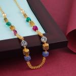 916 Hallmark Gold Matar Mala Chain with Square Shape and Round Shape Pearls 