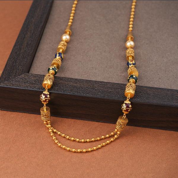 Gold 2 Layer Matar Mala for Ladies in Beautiful Design and Pearls 