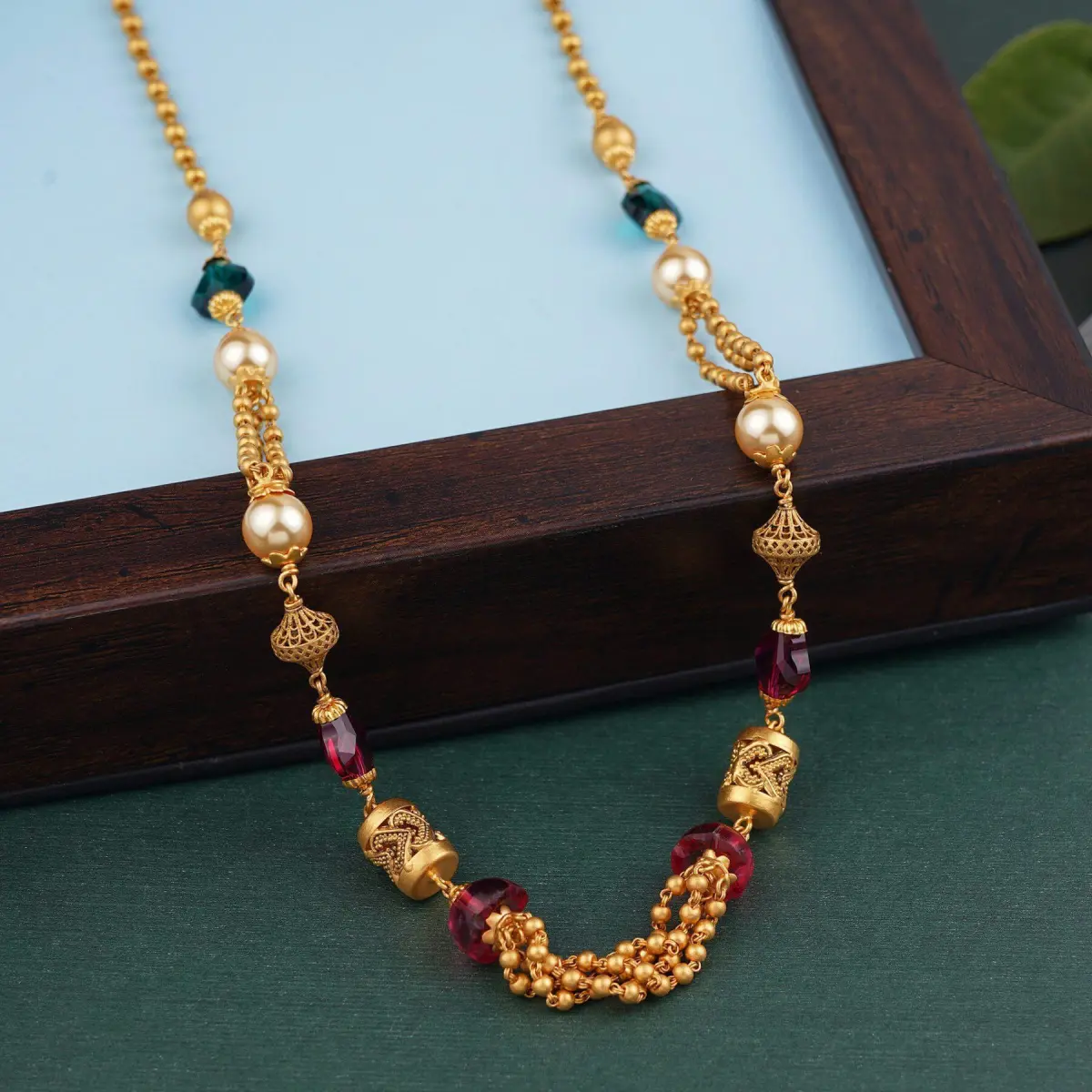 Elegant Gold Matar Mala for Ladies in Beautiful Design 